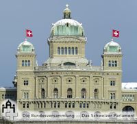 Bundeshaus in Bern - Das Schweizer Parlament - Die Bundesversammlung - sep. Fenster öffnet